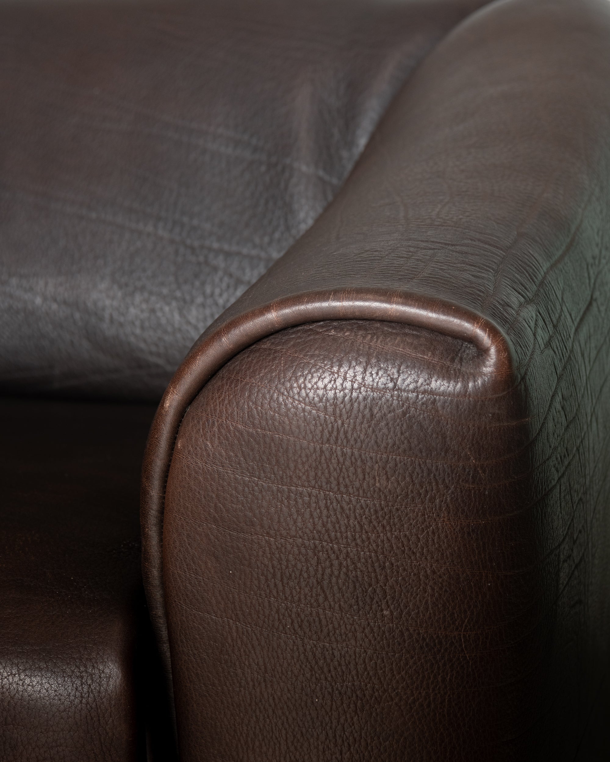 Mid Century Brown Leather Sofa DS-47 by De Sede, 1970s