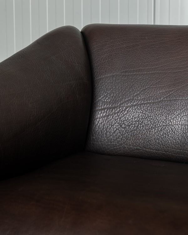 Mid Century Brown Leather Sofa DS-47 by De Sede, 1970s
