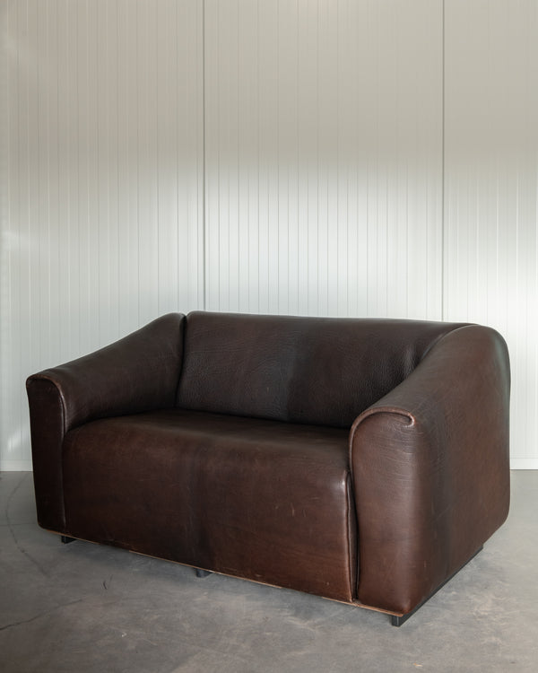 Mid Century Brown Leather Sofa DS-47 by De Sede, 1970s