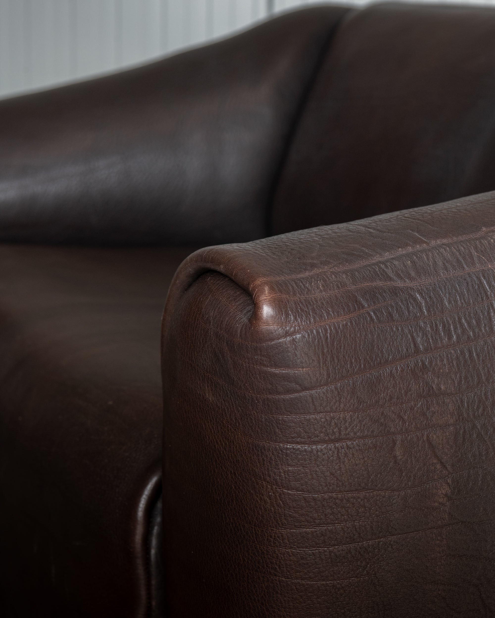 Mid Century Brown Leather Sofa DS-47 by De Sede, 1970s