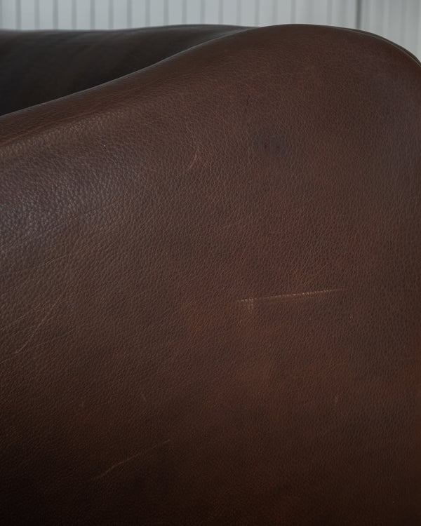 Mid Century Brown Leather Sofa DS-47 by De Sede, 1970s