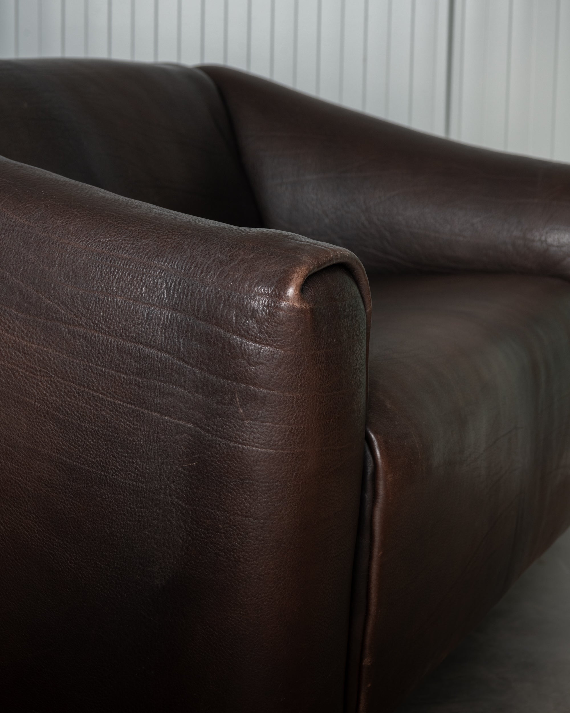 Mid Century Brown Leather Sofa DS-47 by De Sede, 1970s
