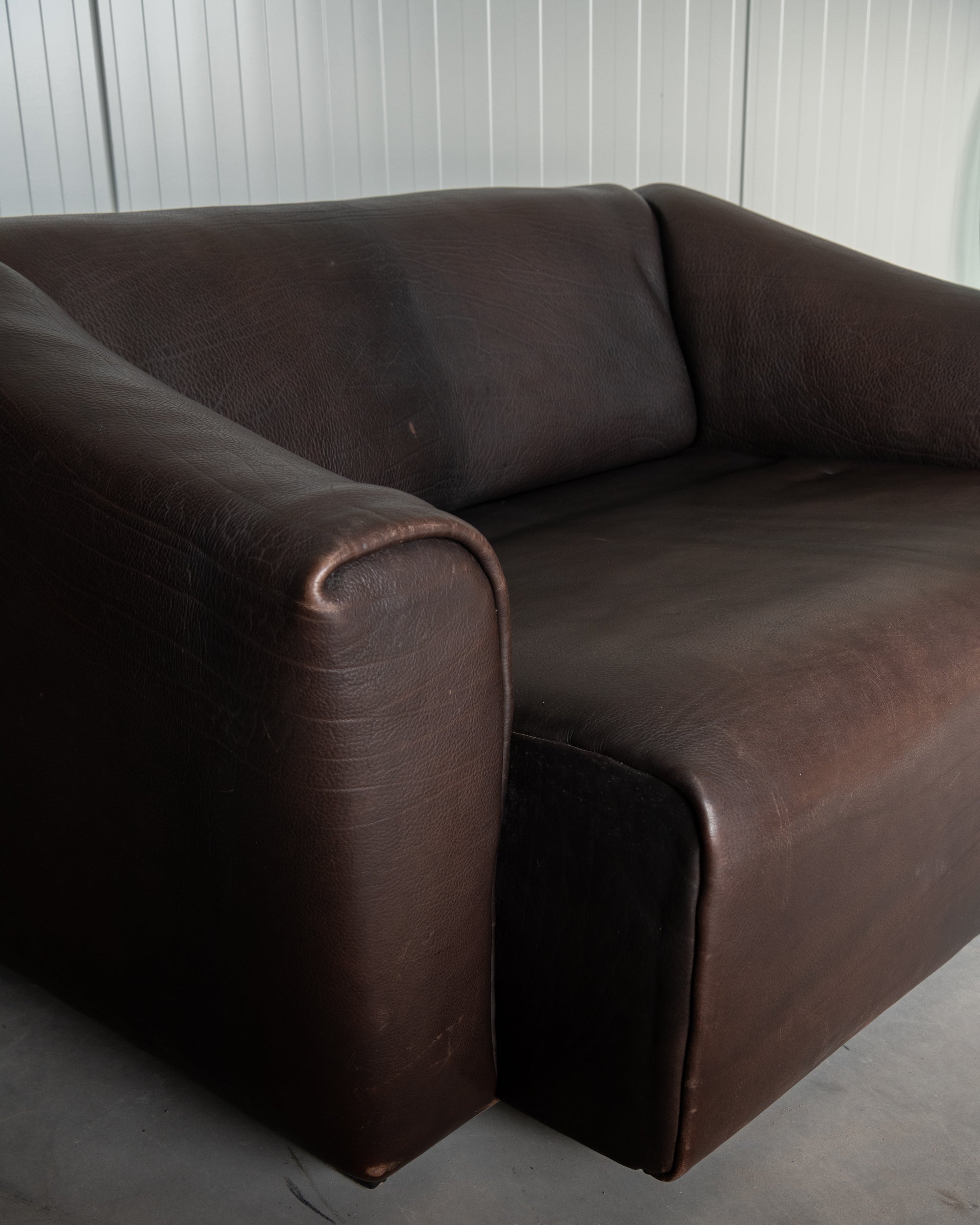 Mid Century Brown Leather Sofa DS-47 by De Sede, 1970s