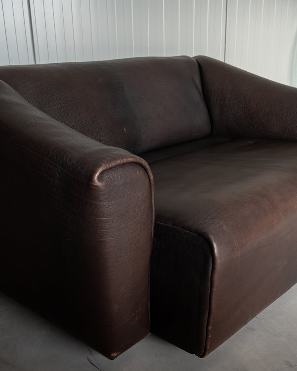 Mid Century Brown Leather Sofa DS-47 by De Sede, 1970s