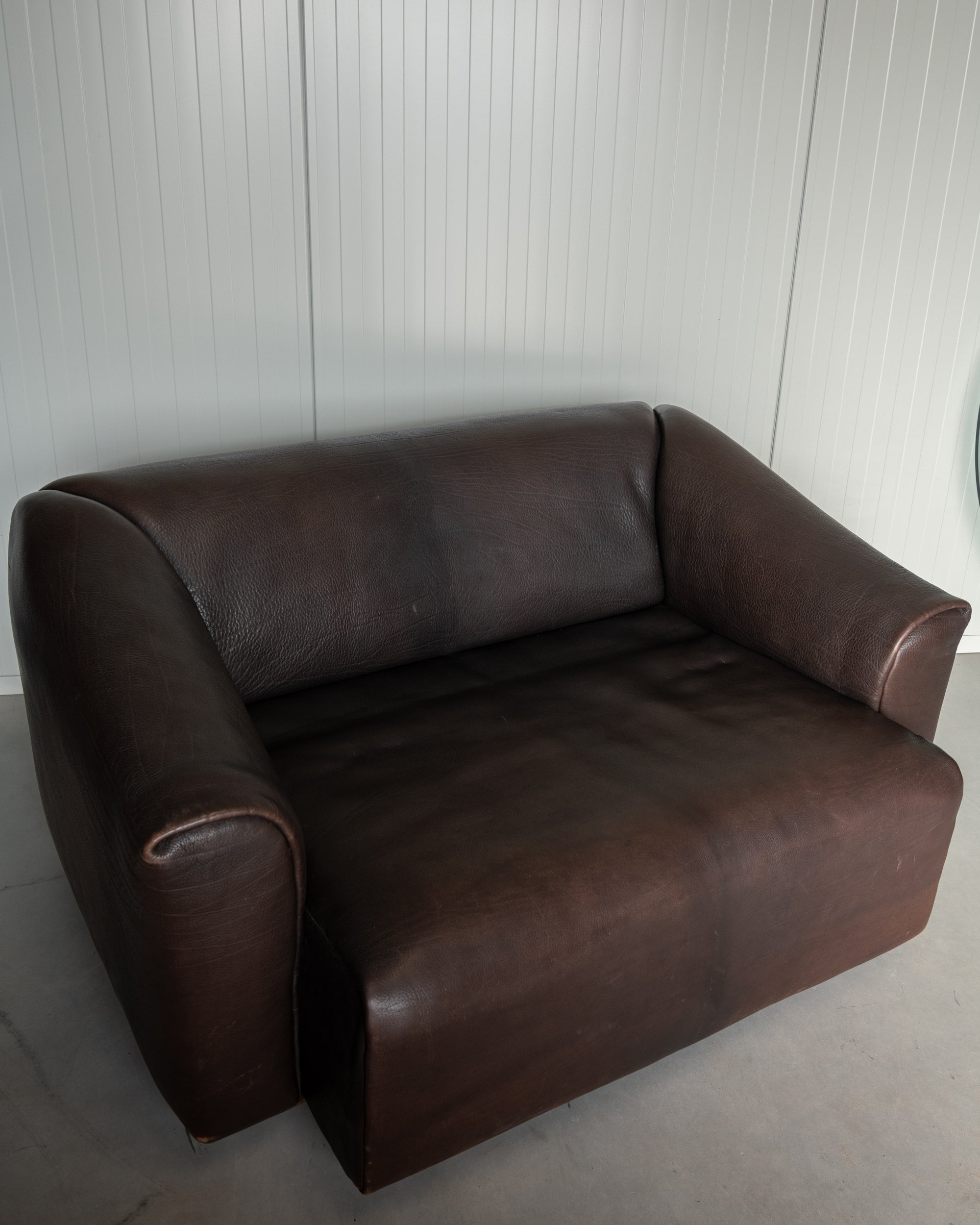 Mid Century Brown Leather Sofa DS-47 by De Sede, 1970s
