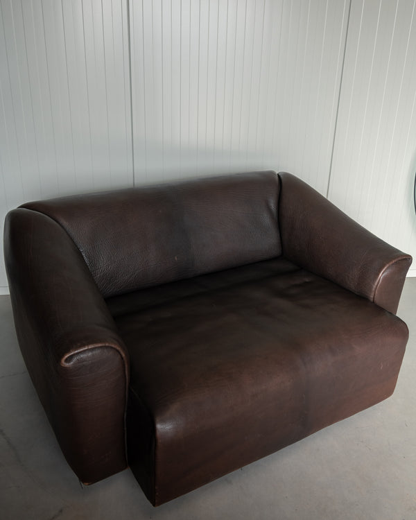 Mid Century Brown Leather Sofa DS-47 by De Sede, 1970s
