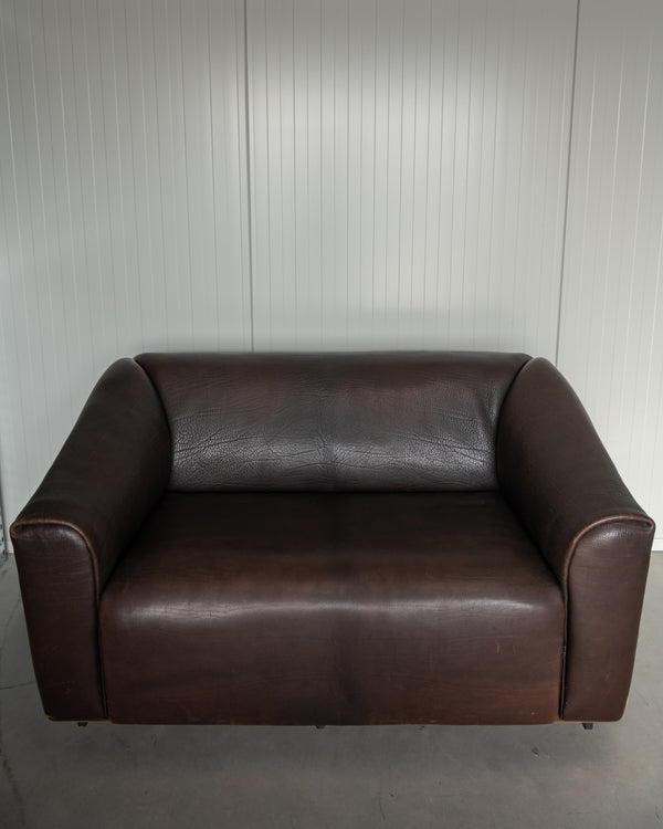 Mid Century Brown Leather Sofa DS-47 by De Sede, 1970s