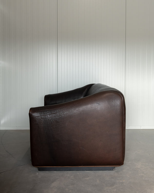 Mid Century Brown Leather Sofa DS-47 by De Sede, 1970s