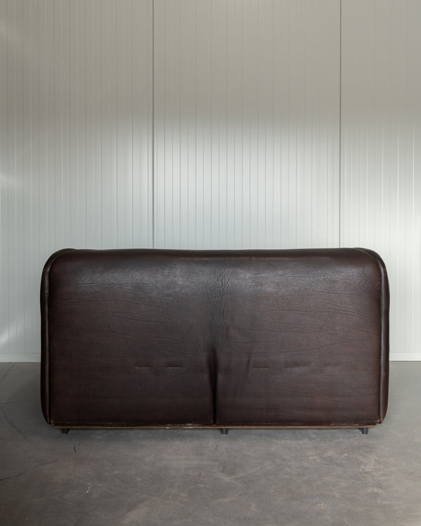 Mid Century Brown Leather Sofa DS-47 by De Sede, 1970s