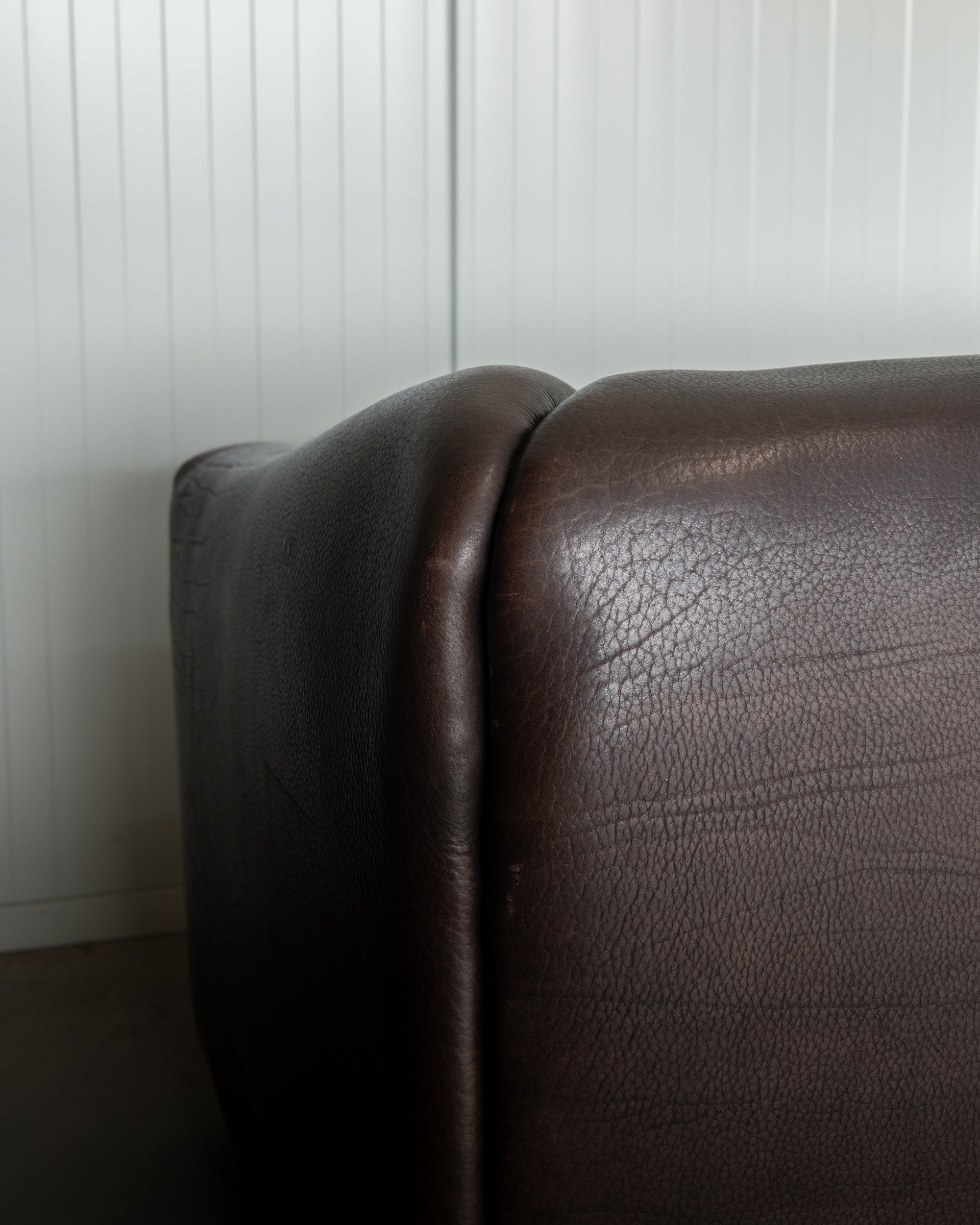Mid Century Brown Leather Sofa DS-47 by De Sede, 1970s