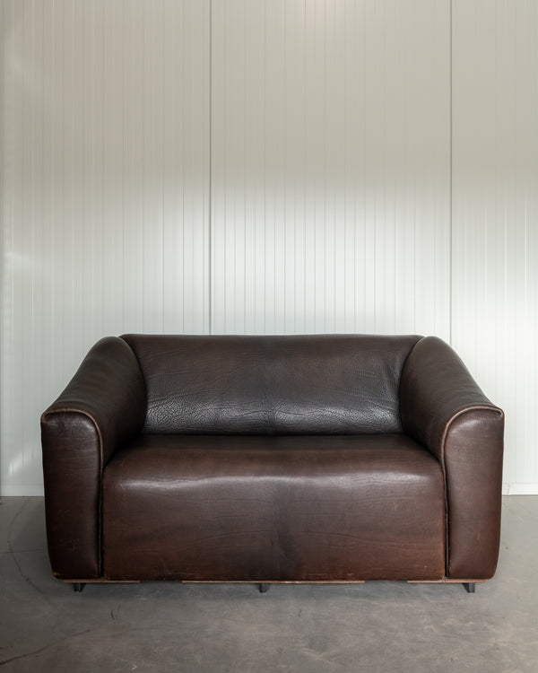 Mid Century Brown Leather Sofa DS-47 by De Sede, 1970s
